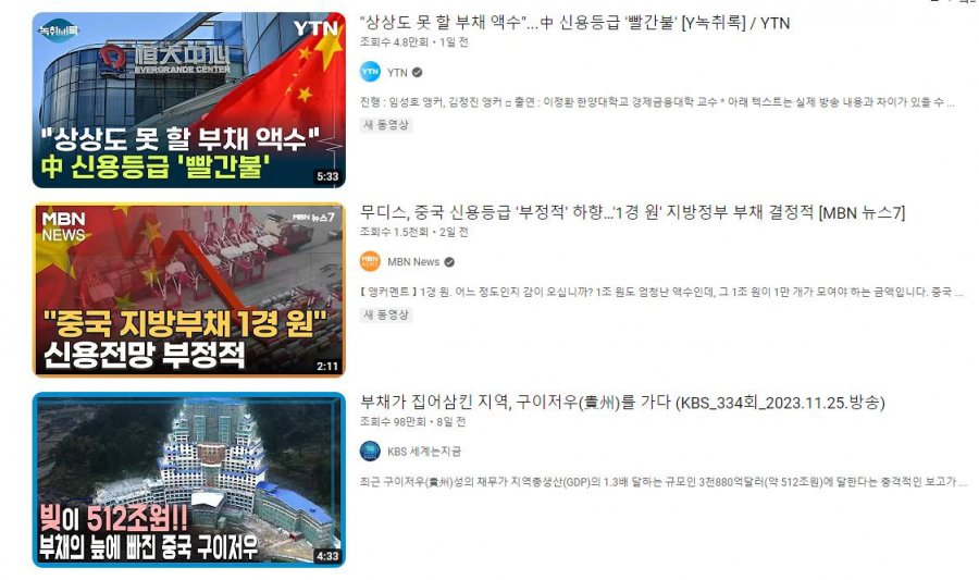 매우 심각한 중국 경제 상황