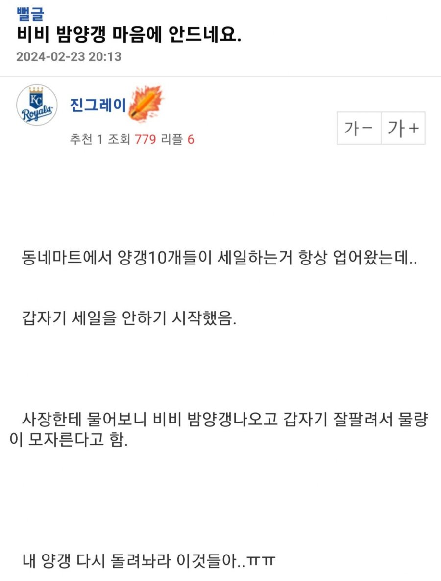 비비 밤양갱 마음에 안드는 이유