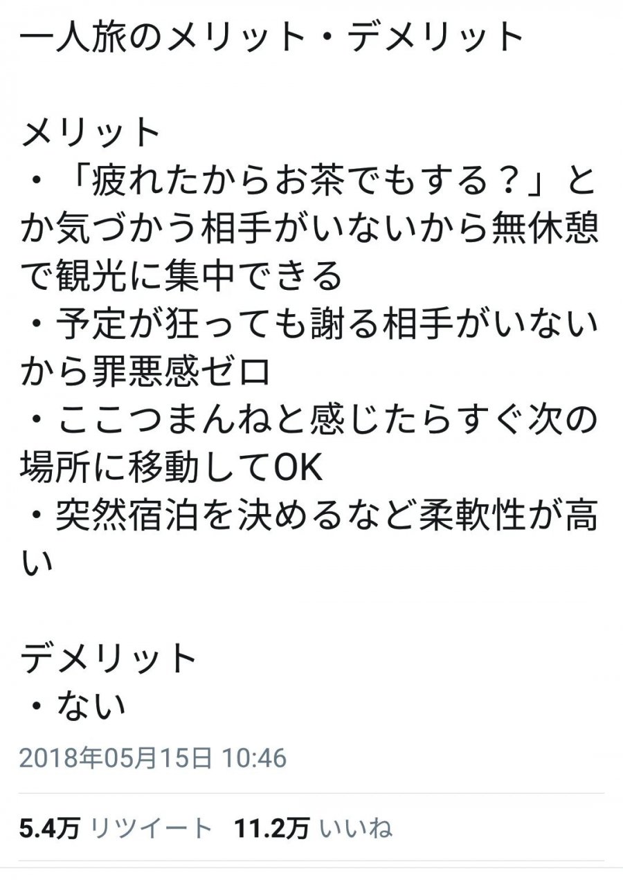 일본에서 난리난 혼자 여행할때 장단점