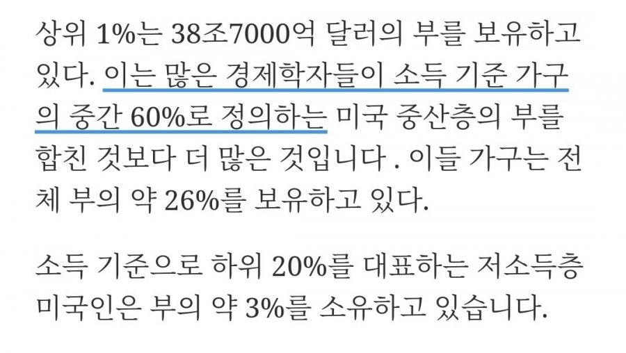 미국의 미친 빈부격차 근황